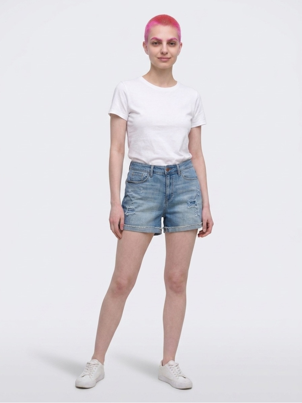 LEVIS EUC DISTRESSED DENIM HIGH RISE SHORTS SZ 10-W 30